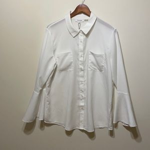 Calvin Klein silky bell sleeve blouse